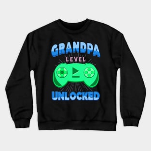 Husband Gaming Controller Dad Grandpa Level Unlocked Crewneck Sweatshirt